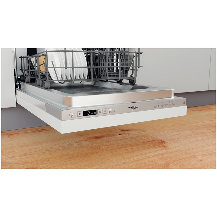 Masina de spalat vase incorporabila Whirlpool WSIC3M27C, 10 seturi, 6 programe, 6th Sense, Clasa E, 45 cm