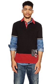 Tricou barbati, Desigual, polo, negru, Rodri, Negru Tricou barbati, Desigual, polo, negru, Rodri, Negru