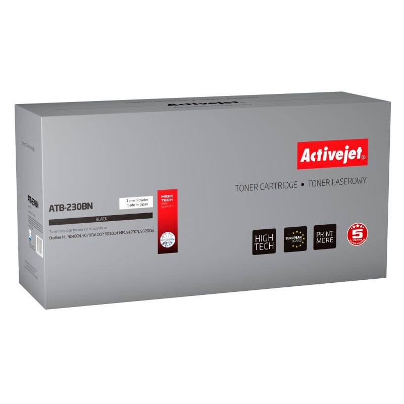 Cartus toner compatibil TN-230 pentru Brother Black, 2200 pagini, Premium Activejet, Garantie 5 ani