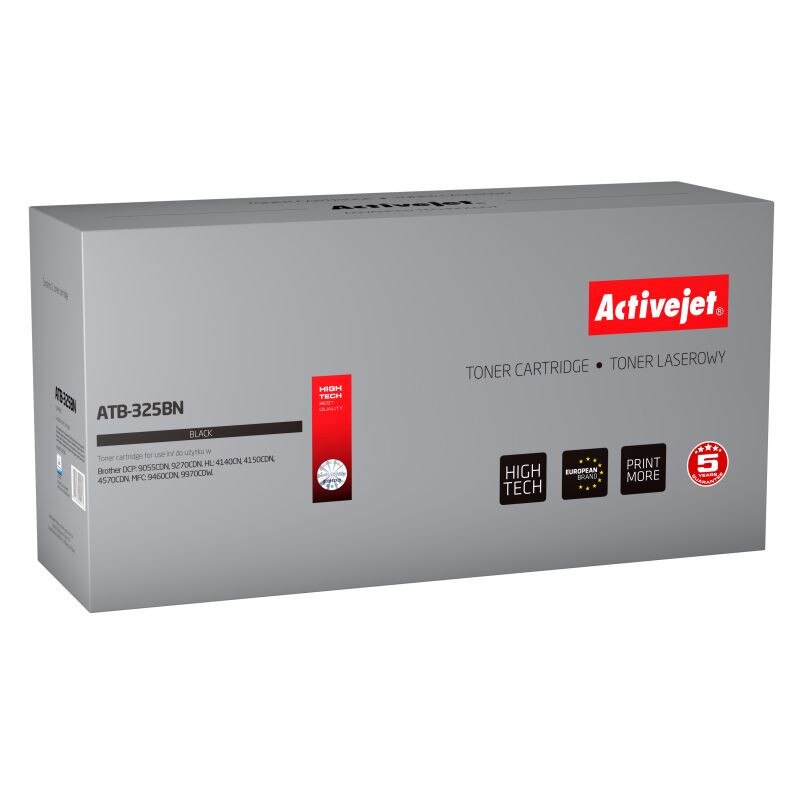 Cartus toner compatibil TN-325 pentru Brother Black, 4000 pagini, Premium Activejet, Garantie 5 ani