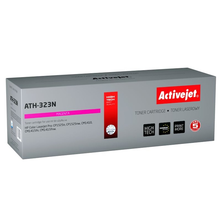 Cartus toner compatibil CE323A 128A Magenta pentru HP, 1300 pagini, Premium Activejet, Garantie 5 ani