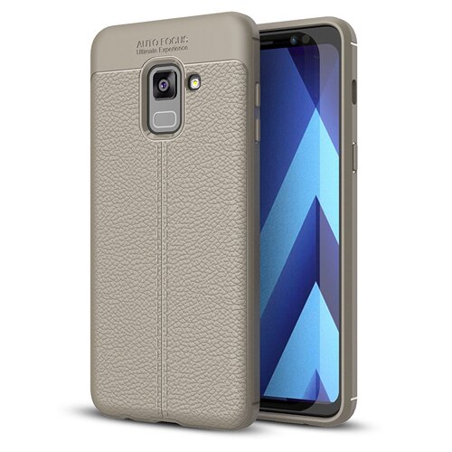 Husa Litchi Design - Samsung Galaxy A8 2018 A530/ Gri