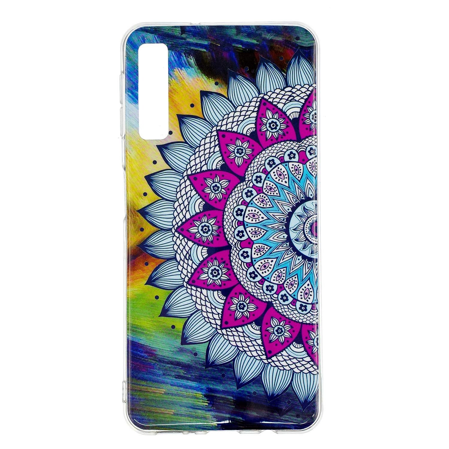 Carcasa Husa Samsung Galaxy A7 2018 Model Mandala, Fosforescent, Antisoc + Folie sticla securizata Samsung Galaxy A7 2018 Tempered Glass Viceversa