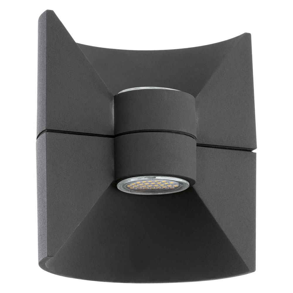 Aplica exterior REDONDO, EGLO, LED, 2x2.5W, 2x180lm, 3000K, lumina calda, aluminiu turnat, antracit, 17.5 x 16 x 12.5 cm, IP44