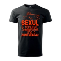 Tricou barbati personalizat Sexul e minunat, Greenfish, Negru-Rosu, 3XL