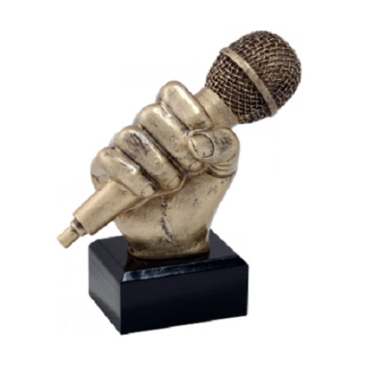 Figurina Microfon-Muzica, din rasina, 13,5 cm inaltime