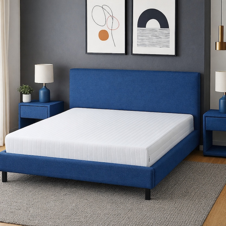 Saltea Ortopedica Dolce Dormire Rubino 19cm, 190x180x19cm, Spuma poliuretanica, Husa detasabila, lavabila, matlasata, Reversibila, Fermitate medie