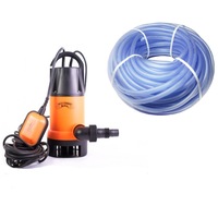 set - pompa submersibila de apa murdara cu flotor micul fermier 950 w 15 mch refulare 8 adancime 9 m  furtun 50m imagen 27_0_
0