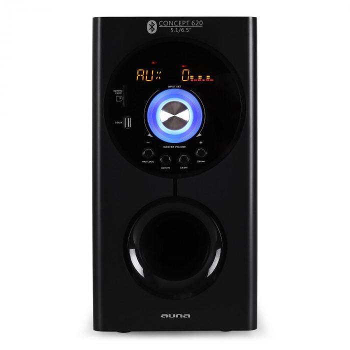 auna Active Concept 620 Home Cinema Speaker 5.1 Surround Sound System,  Black, 1 Piece - Baker's