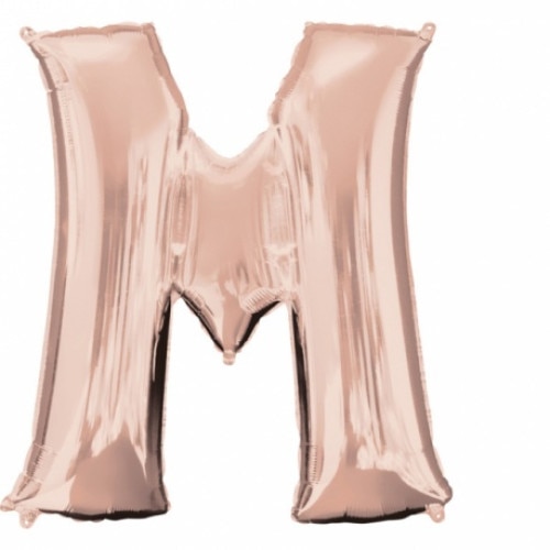 Balon Folie Litera M, Rose Gold, 41 cm