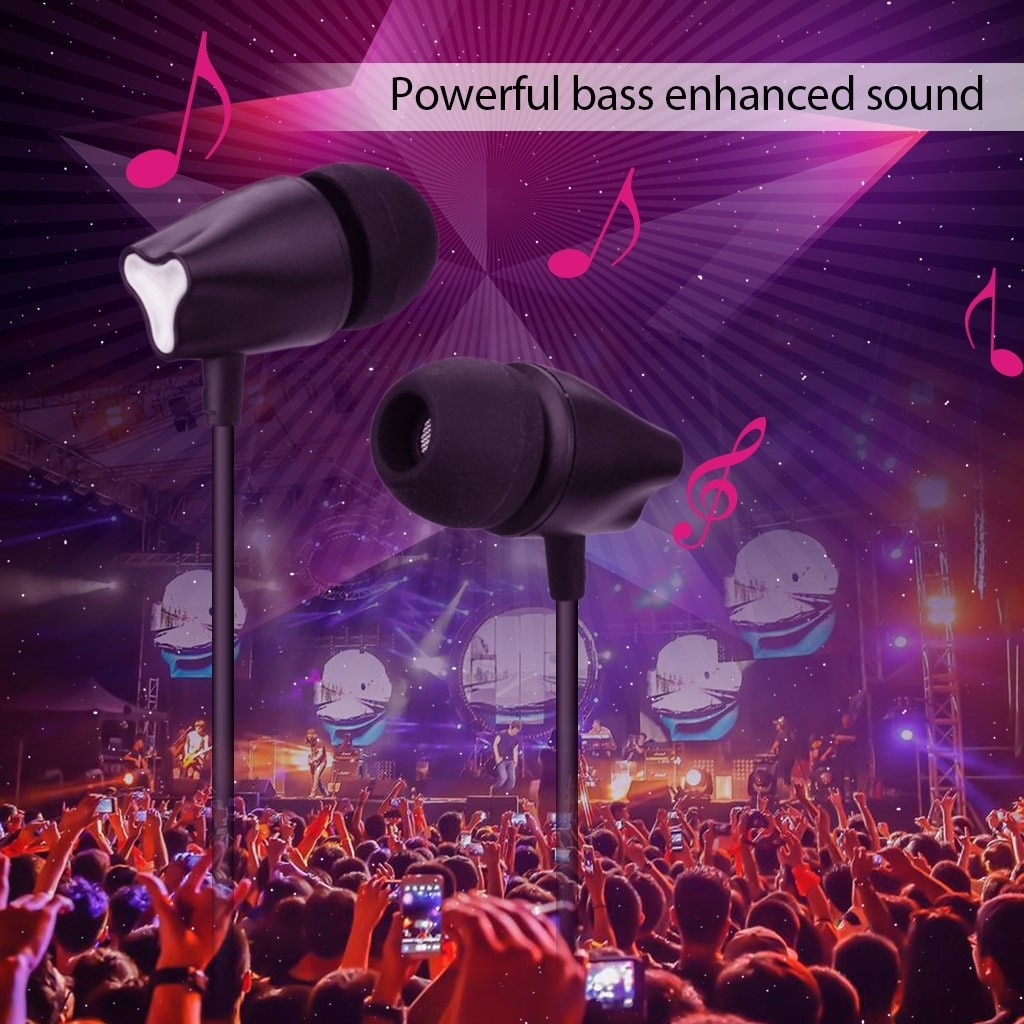 Casti audio In-ear Avantree 038, Ultra Bass, Microfon, Negru
