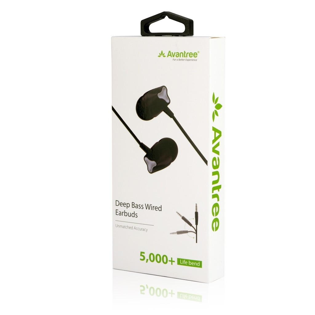 Casti audio In-ear Avantree 038, Ultra Bass, Microfon, Negru