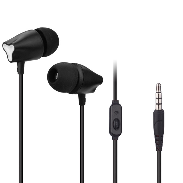 Casti audio In-ear Avantree 038, Ultra Bass, Microfon, Negru