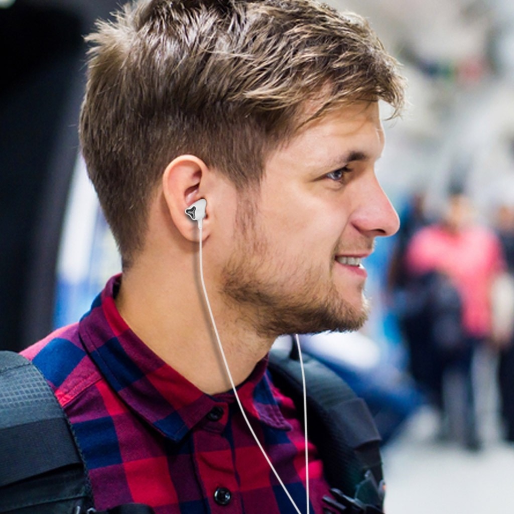 Casti audio In-ear Avantree 038, Ultra Bass, Microfon, Alb