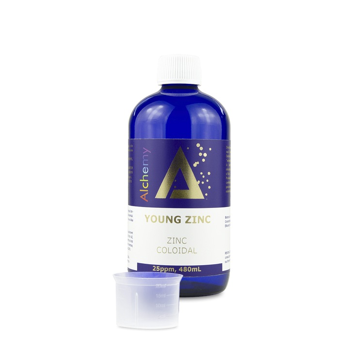 Вода за уста с колоиден цинк Alchemy, Young Zinc, 25ppm, 480 ml