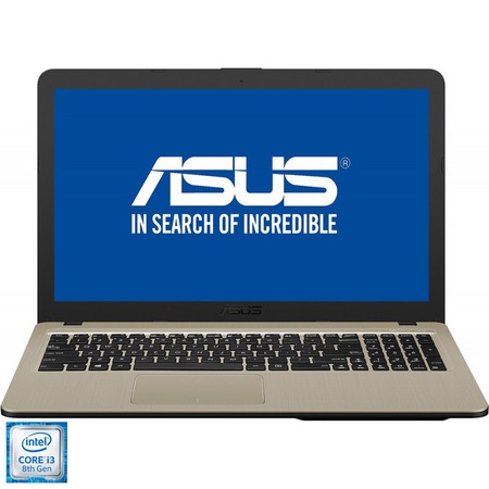 Laptop ASUS VivoBook 15 X540UA cu procesor Intel® Core™ i3-8130U pana la 3.40 GHz, Kaby Lake, 15.6", Full HD, 4GB, 1TB, DVD-RW, Intel® UHD Graphics 620, Endless OS, Chocolate Black
