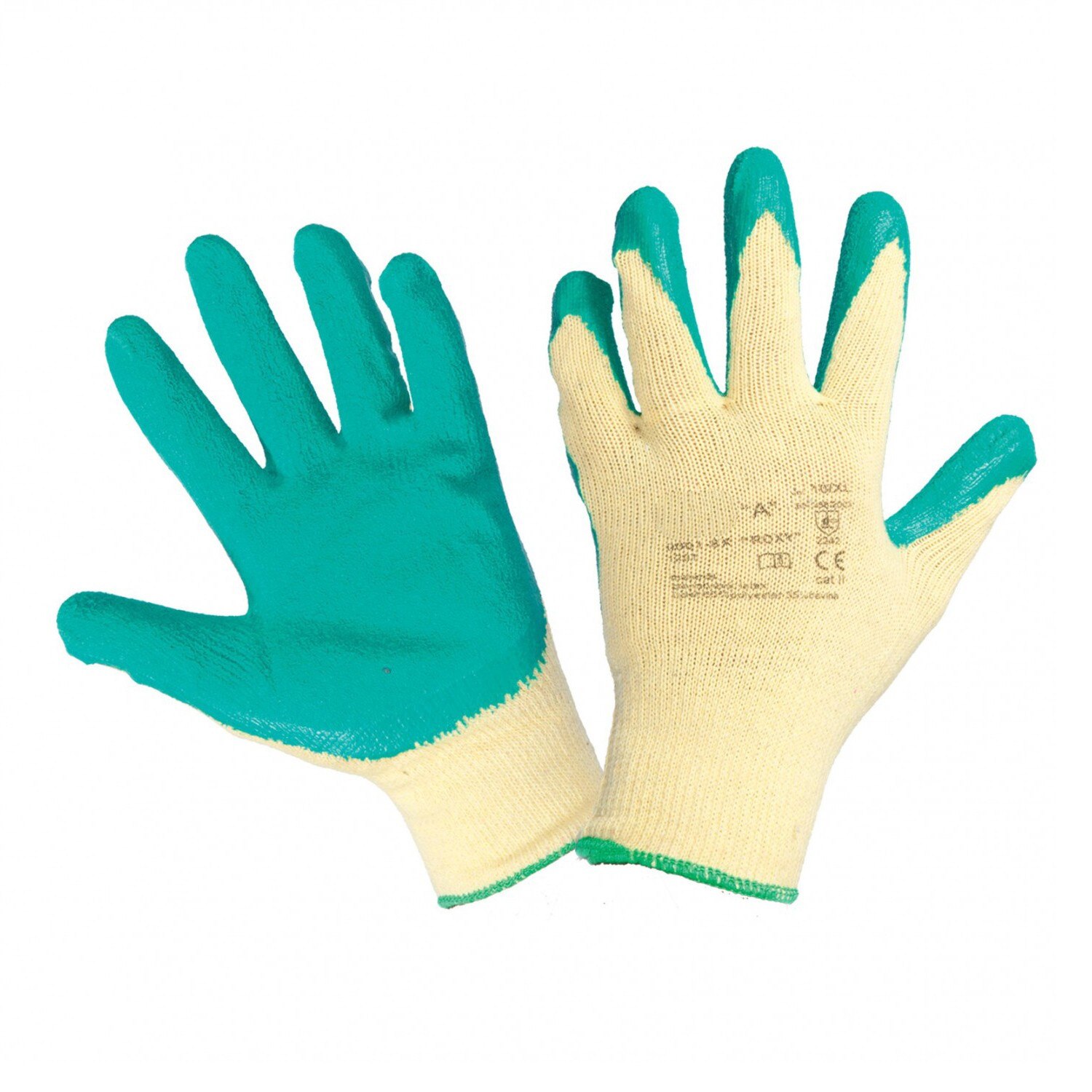 Manusi de protectie antiintepatura si antialunecare textil + latex natural, marimea 9, 27 cm lungime