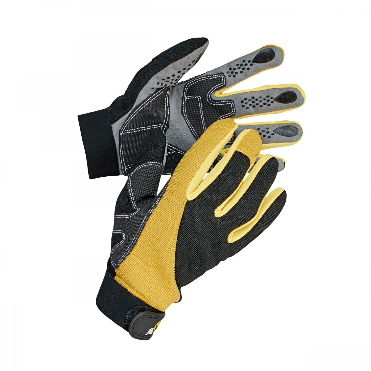 Manusi pentru gradina , imitatie piele + nylon, negru + galben, marimea 10, XL