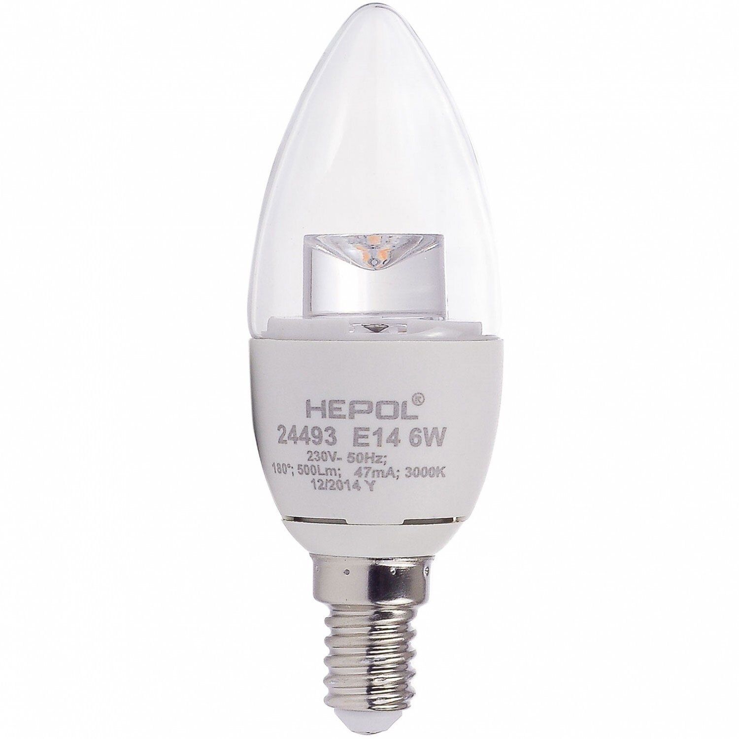 Bec LED Hepol lumanare, E14, 6W, lumina rece, AN