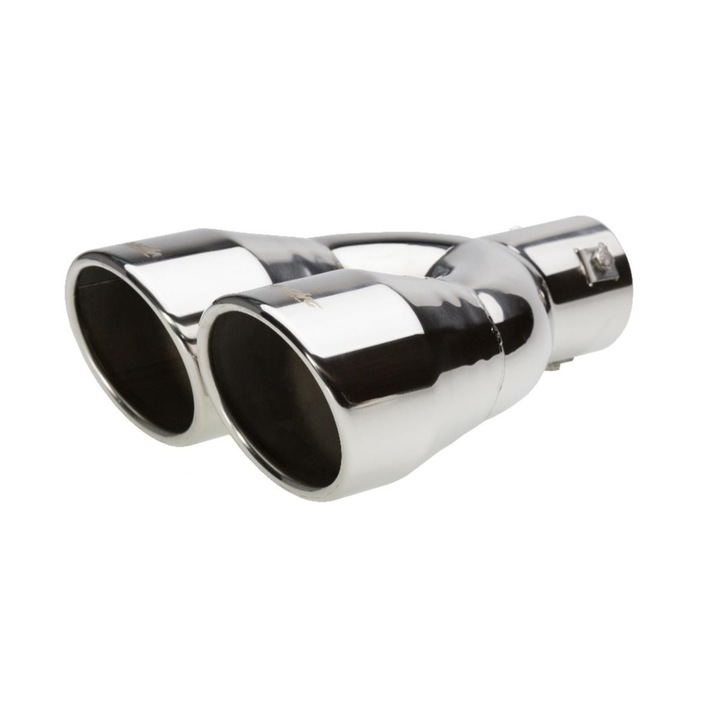 Ornament inox toba finala Simoni Racing TRX/59, diametru intrare 34-57 mm, lungime 240 mm, diametru 2x185x90 mm