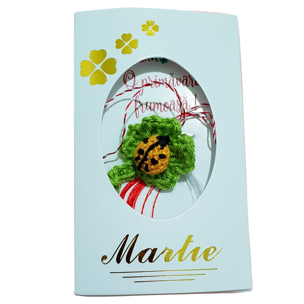 Martisor brosa lucrat manual- gargarita galbena