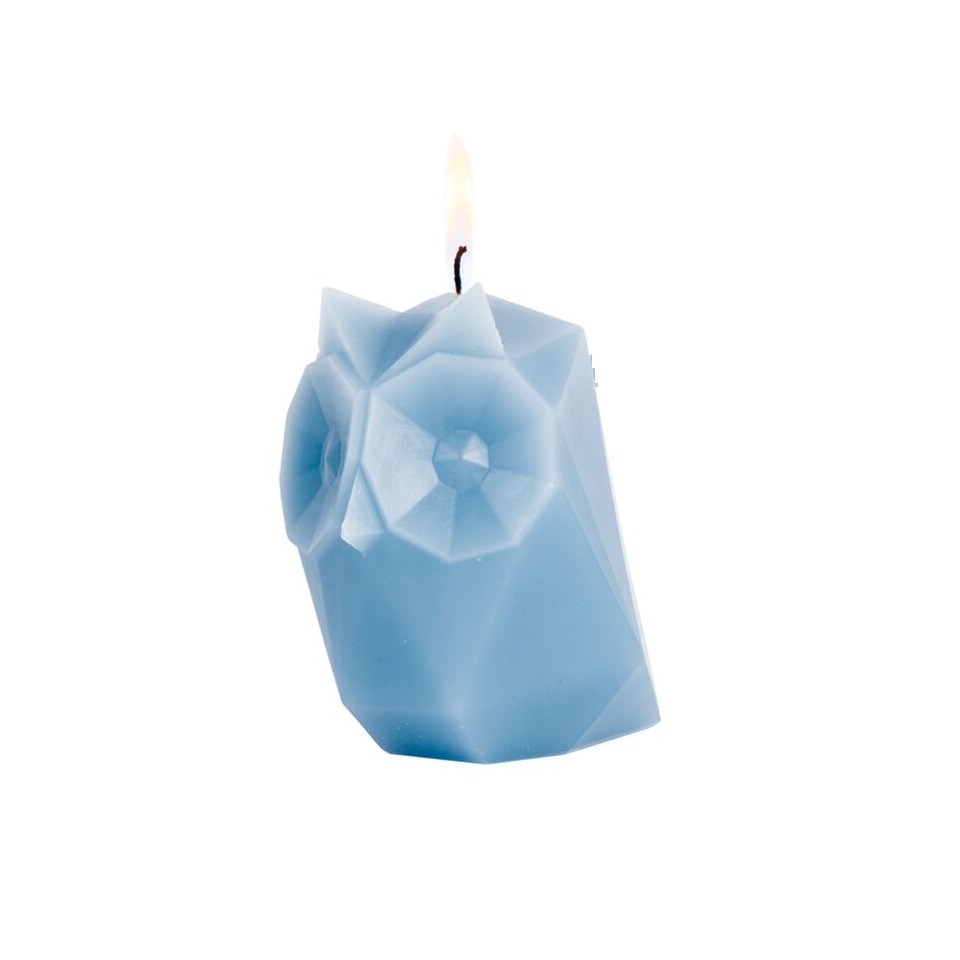 Lumanare decorativa bufnita Ugla albastra 11 cm