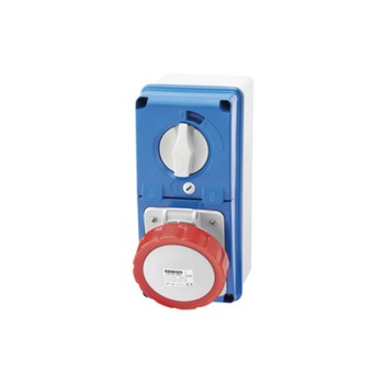 Priza industriala fixa cu interblocaj 3P+E 16A IP67 380-415V 6H Priza industriala fixa cu interblocaj 3P+E 16A IP67 380-415V 6H