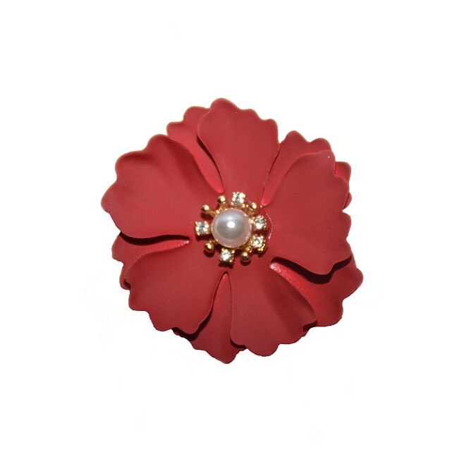 Cercei rafinati cu design de floare, D&J Exclusive ,Rosu