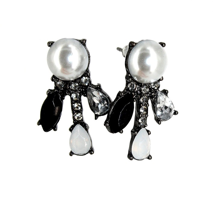 Обеци с кристали и перли, Sic Moda