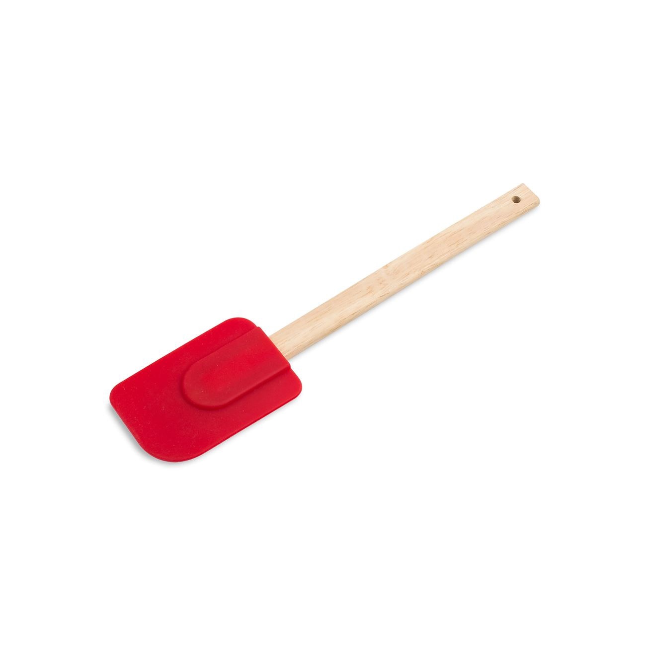 Spatula din silicon, Zola® maner lemn, 25 cm, rosu