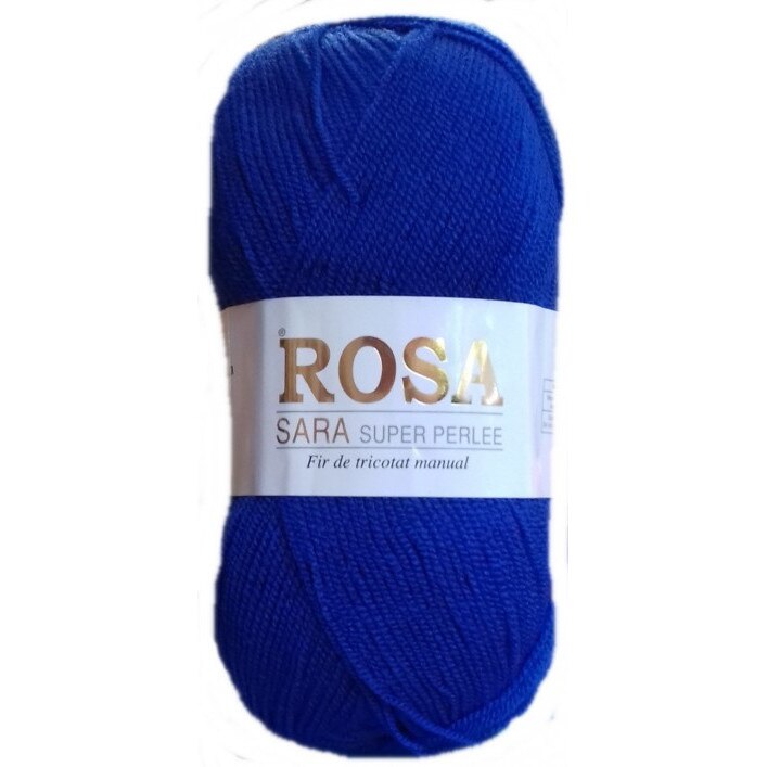 Fir tricotat Rosa Sara 64, 5 bobine acril 100%, 500 g/pachet, dimensiune 35x15 cm, culoare albastru electric