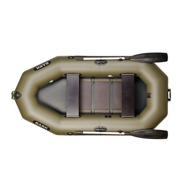 Надуваема, двуместна гребна лодка Bark B-240C оребрено дъно, зелена