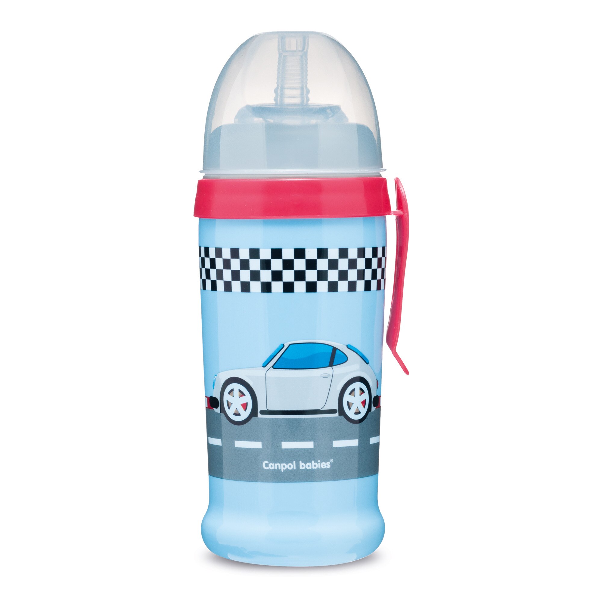 Canita sport „Racing“ cu pai, Canpol babies®, fara BPA, 350 ml, albastru inchis