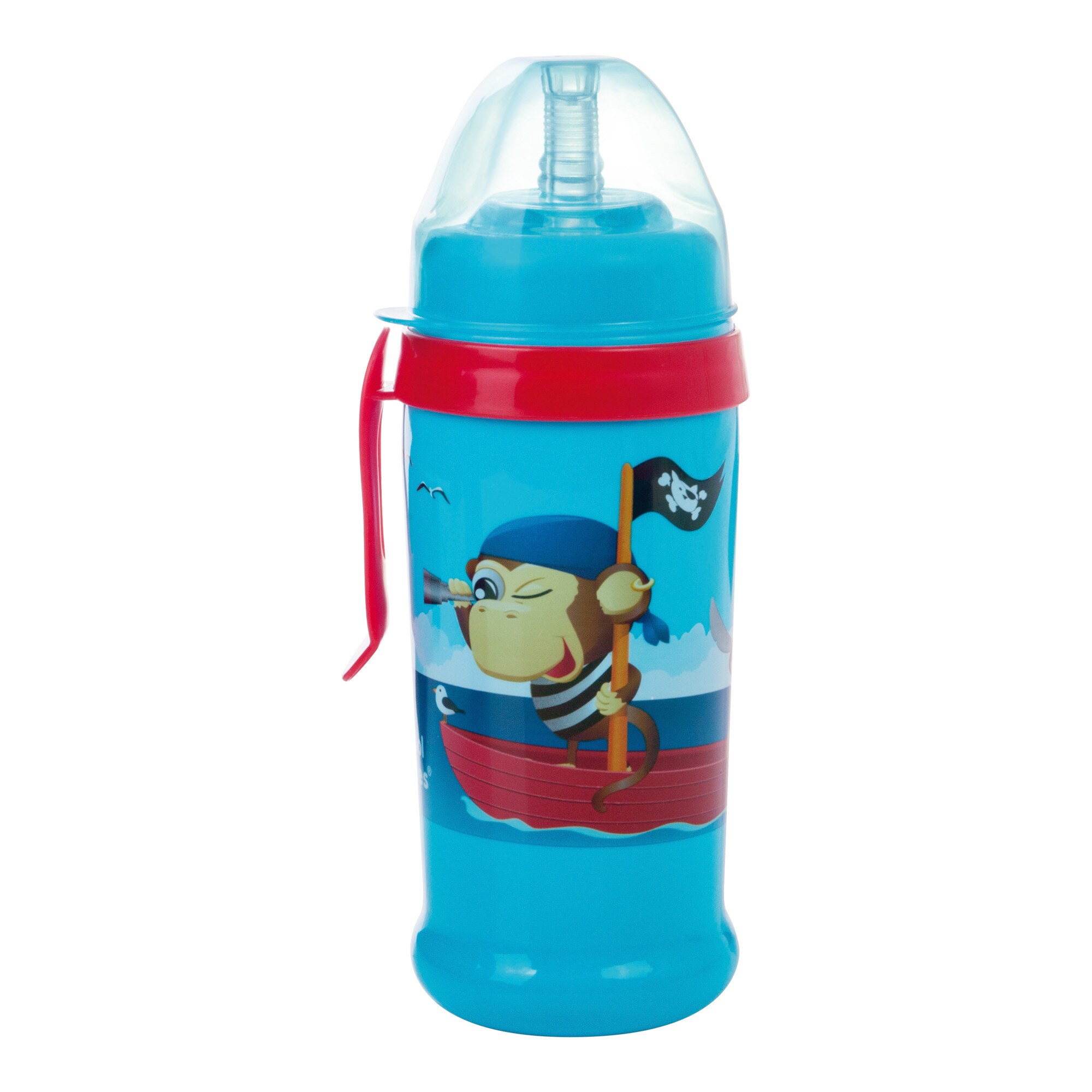 Canita sport „Pirates“ cu pai, Canpol babies®, fara BPA, 350 ml, bleu
