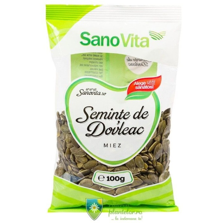 Seminte de Dovleac Sano Vita 100g, Seminte Dovleac, Seminte Dovleac Sano Vita, Seminte Dovleac Decojite, Seminte de Dovleac Decojite Sano Vita, Seminte Dovleac Crude, Seminte Dovleac Nutrienti, Seminte de Dovleac Neprajite