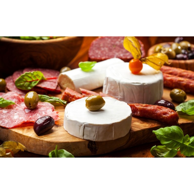 Tablou canvas 100x70 cm, Drinks and food model 2