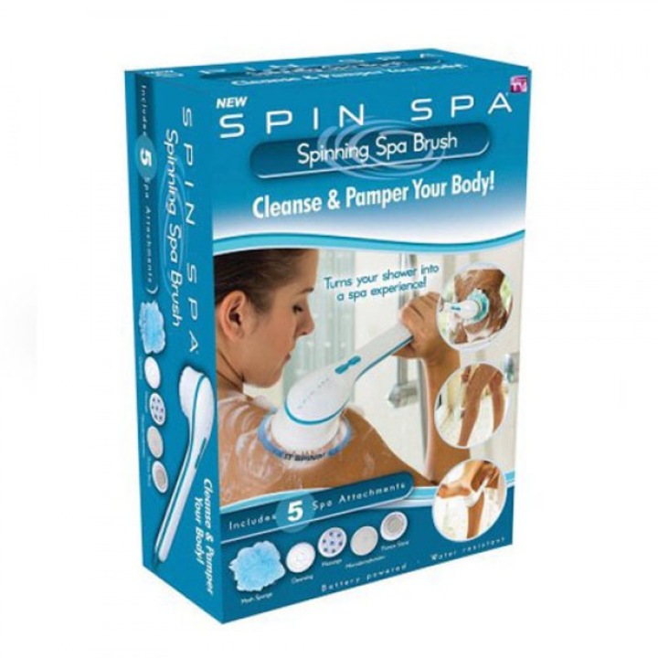 Въртяща се четка за Тяло Spin Spa, 5 приставки, Масажор