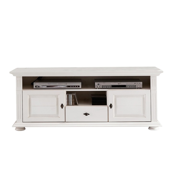 Set living Mobarta, 4 Piese, Lemn Masiv, Alb