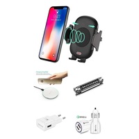 set 5 buc  incarcator car automatic sensorfast wireless chargers universal iph 8xsxsmax sams8s9note89incarcator wireless fast charging pad incarcator retea fast charger incarcator auto fast 9v31afisare numar pentru parcare temporara imagen 1_0_
0