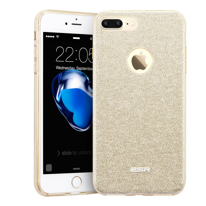 Carcasa ESR Makeup Glitter Sparkle Bling iPhone 8 Plus / 7 Plus, Champagne Gold