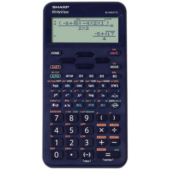 Calculator stiintific, 16 digiti, 422 functii, albastru, SHARP EL-W531TL