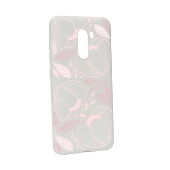 Husa Xiaomi PocoPhone F1, Silicon, Pink Flower W113 Husa Xiaomi PocoPhone F1, Silicon, Pink Flower W113