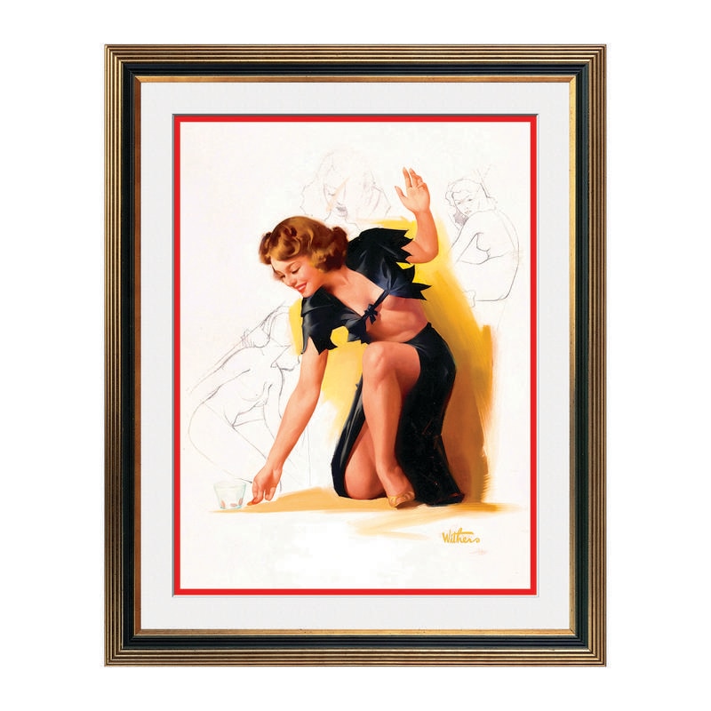 Fototapet Simulare Tablou, Vintage Pin-Up - ST-VP-226, 45 x 55 cm