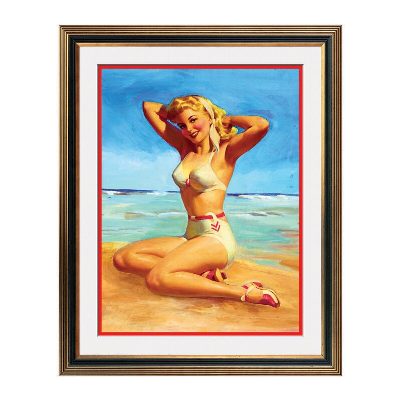 Fototapet Simulare Tablou, Vintage Pin-Up - ST-VP-037, 45 x 55 cm