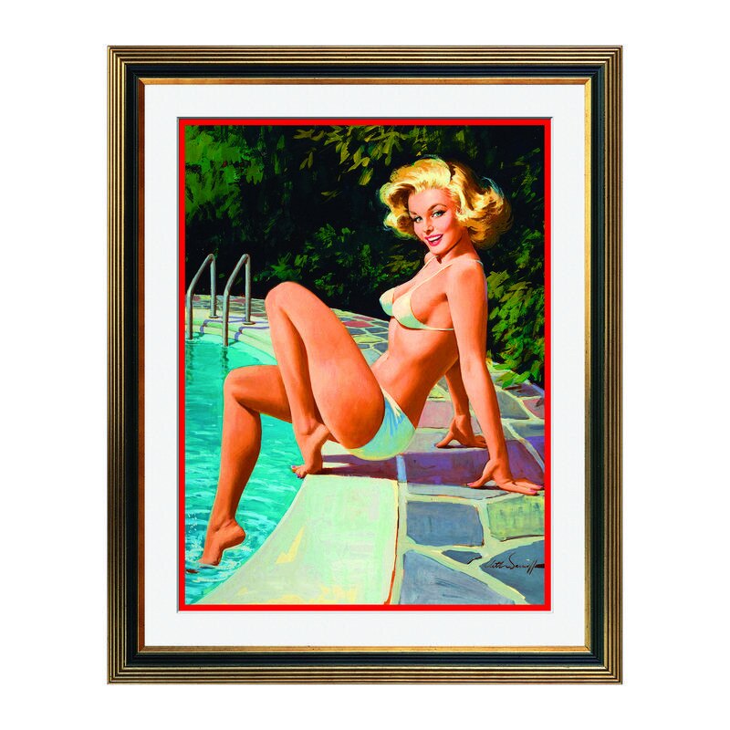 Fototapet Simulare Tablou, Vintage Pin-Up - ST-VP-039, 45 x 55 cm