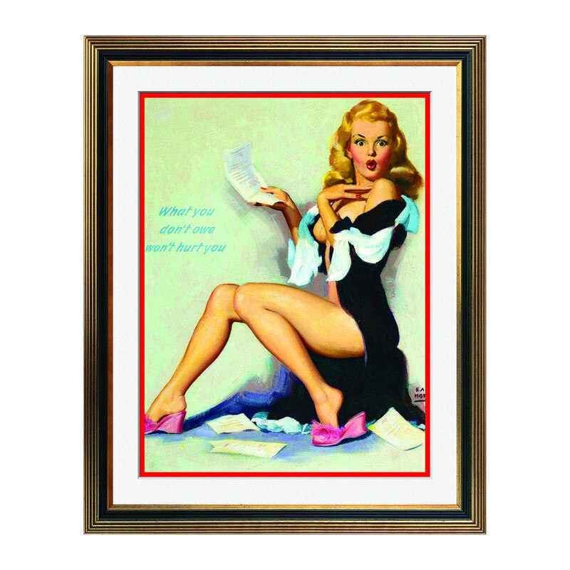 Fototapet Simulare Tablou, Vintage Pin-Up - ST-VP-098, 45 x 55 cm