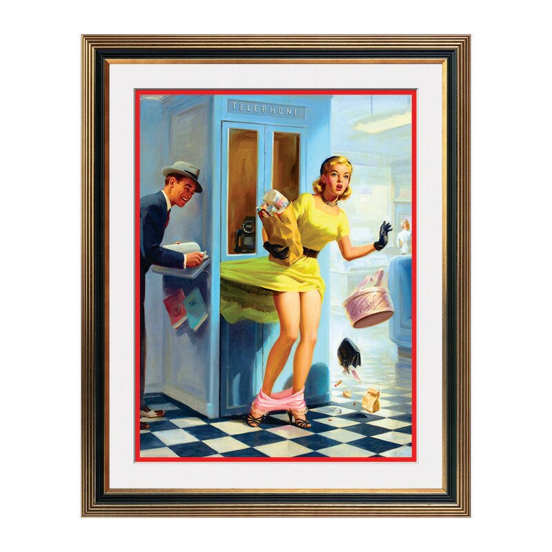 Fototapet Simulare Tablou, Vintage Pin-Up - ST-VP-025, 45 x 55 cm