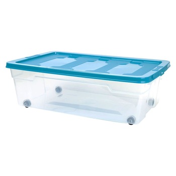 Cutie mobila pentru depozitare cu capac, Arly, 60x40x19 cm, 34L Cutie mobila pentru depozitare cu capac, Arly, 60x40x19 cm, 34L