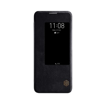 Husa Huawei Mate 20 Pro Nillkin Qin Flip Cover Smart View Piele Black Husa Huawei Mate 20 Pro Nillkin Qin Flip Cover Smart View Piele Black