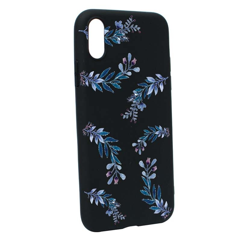 Husa Apple iPhone XS / X, Silicon, Blue Flower B116